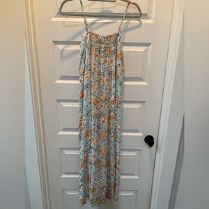 Billabong Floral Smocked Dress in Light Blue